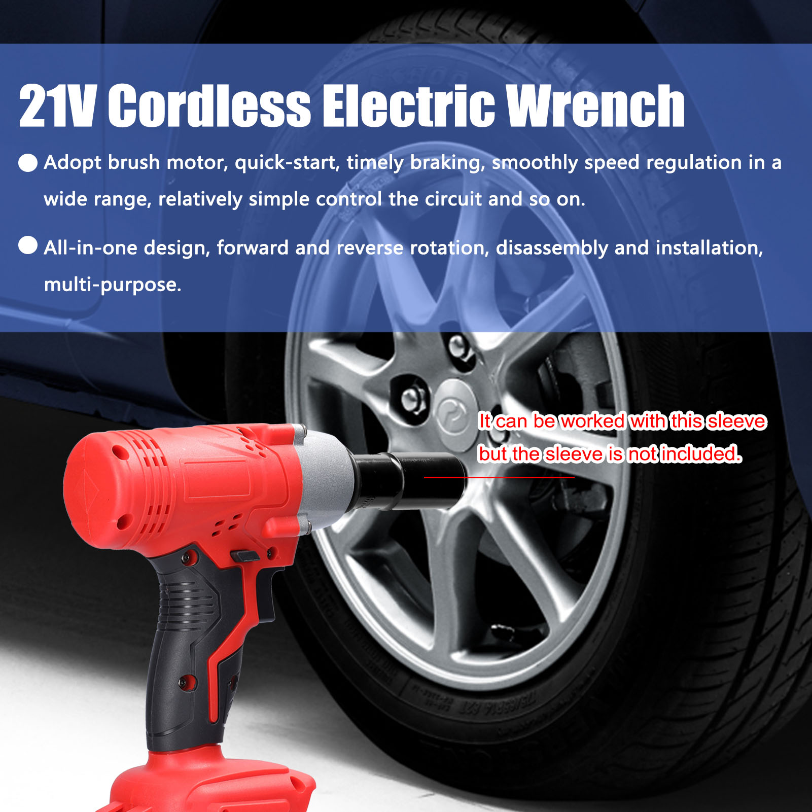 Cordless Electric Wrench Screwdriver Impact Drill Brush Motor Stepless Speed Control High Torque Power Tools Rechargble Battery