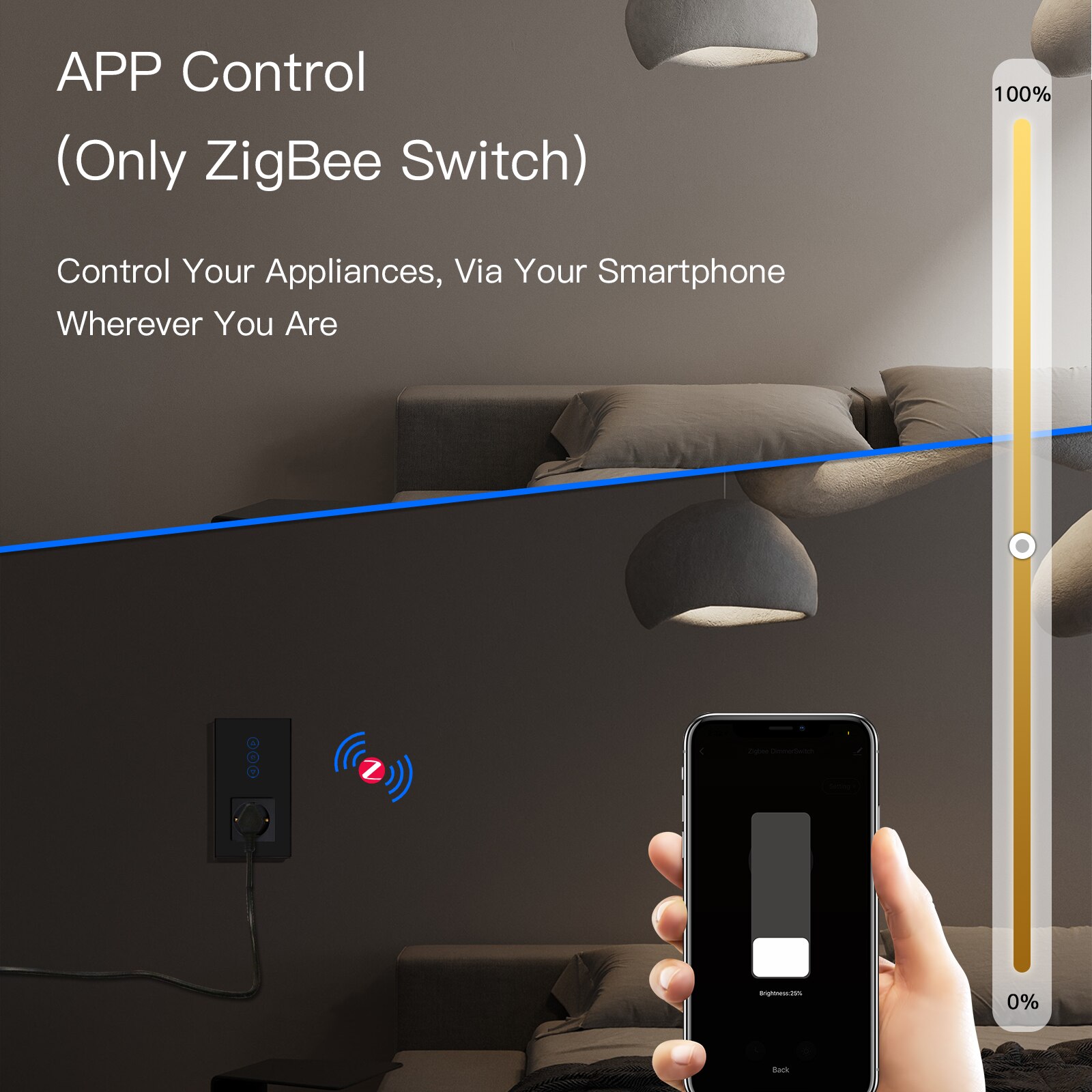 BSEED ZigBee Dimmer Switch Smart Intelligent Touch Light Switch Normal Wall Socket Tuya Smart Life APP Google Alexa Control