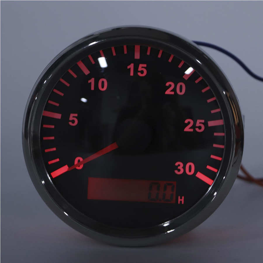 85Mm/3.3in Boot Toerenteller Sensor IP67 Tacho Gauge 12V / 24V Rood Licht Met Lcd Display service Urenteller 3000 Rpm