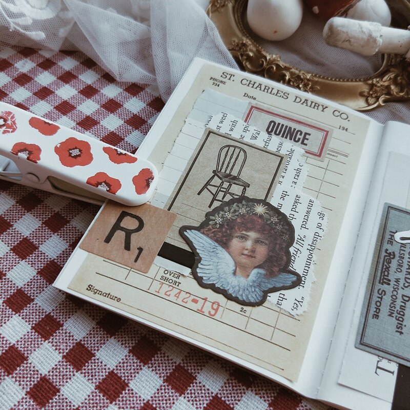 26Pcs Tim Holtz Alphabet Vintage Stickers Junk Journal Ephemera ABC Letter Aesthetic Stickers DIY Album Scrapbooking Material