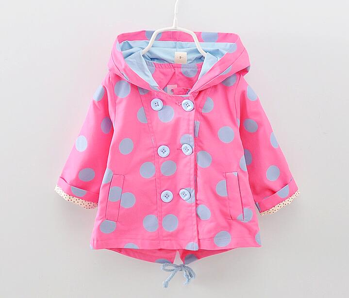 Baby girl dot trench coat: Red / 12M