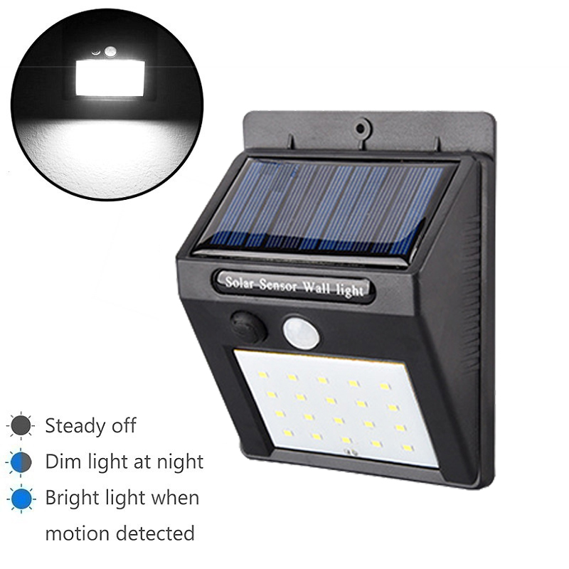Solar Powered Gadgets 20 LED Solar Powered PIR Motion Sensor Light Waterproof Garden Security Wall Light Lamp Night led Lights