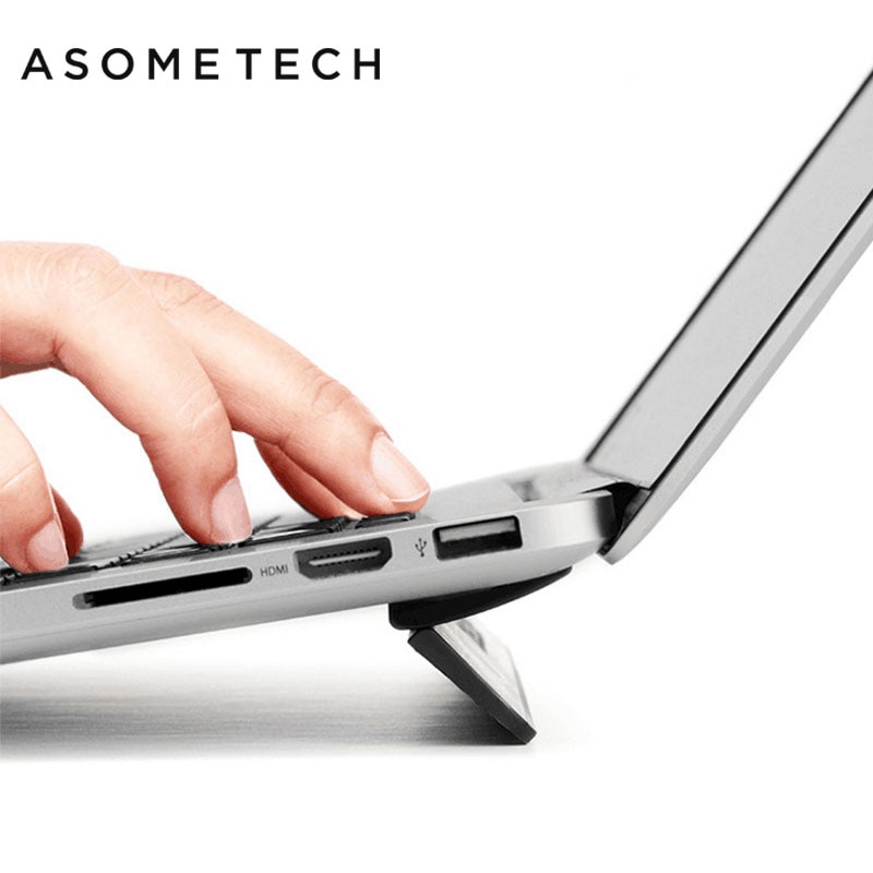 Soporte ergonómico para ordenador portátil para Macbook air 13,3 Pro, soporte portátil ajustable para ordenador de oficina, soporte negro para ordenador portátil