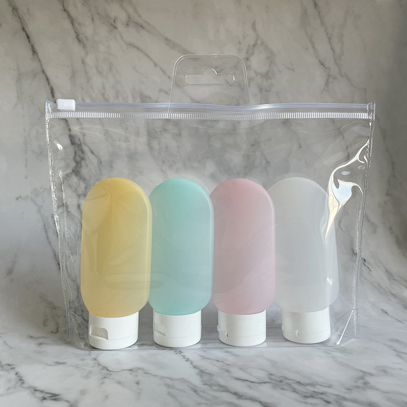 Ensemble de bouteilles rechargeables de voyage, 30/60/100ml, cosmétiques, lavage du visage, crème pour les mains, Lotion, tuyau, distributeur vide, 3/4 pièces: vert clair
