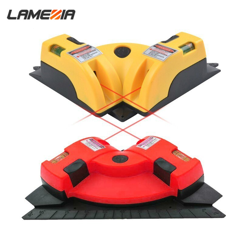 LAMEZIA 90 Degree Mini 2 Lines Niveau Lasers Level Measurement Tool Leveler Construction Electronic Lazer Measuring Instrument