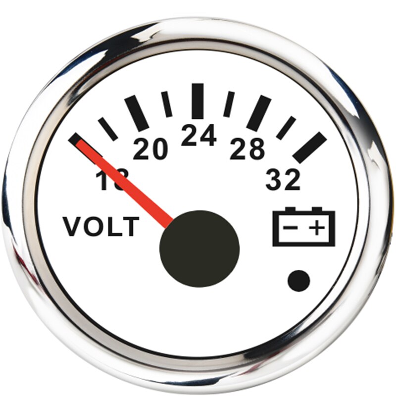 Waterdichte IP67 Auto Marine Voltmeter Volt Meter Gauge 16-32 Volt 8-16 Volt Auto Voltage Meters Met lage Voltage Waarschuwing Licht: WS 18-32V