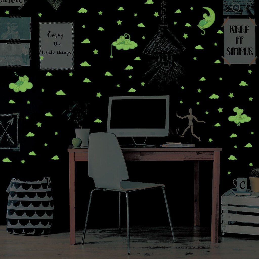 decoration Glow Stickers star cloud Fluorescent Glow In the dark Luminous on Wall Stickers for Kids Room living room Decal