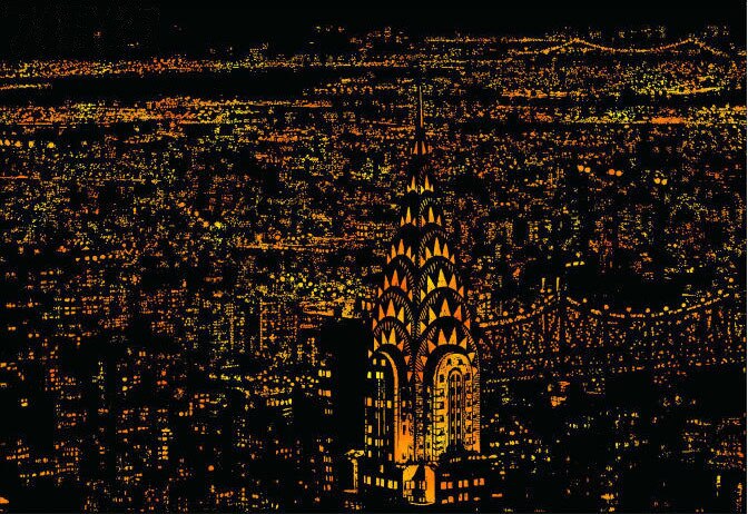 40.5cm*28.5cm Scratch Night View World City Scraping Paintings Decorative Paper DIY Paintings DIY: New York
