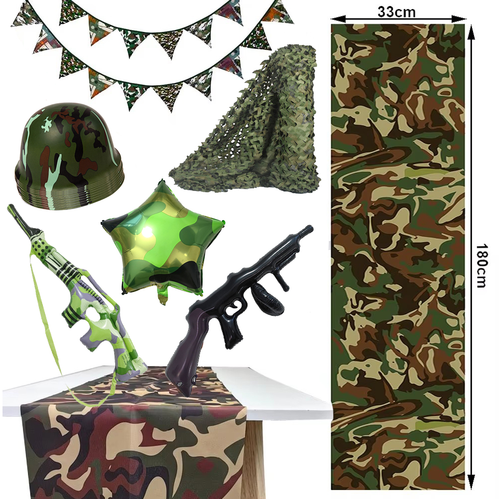 Camouflage Tafelloper Camouflage Tafelkleed Leger Plastic Tafelkleed Tafeldecoraties Camo Thema Camouflage Feestartikelen