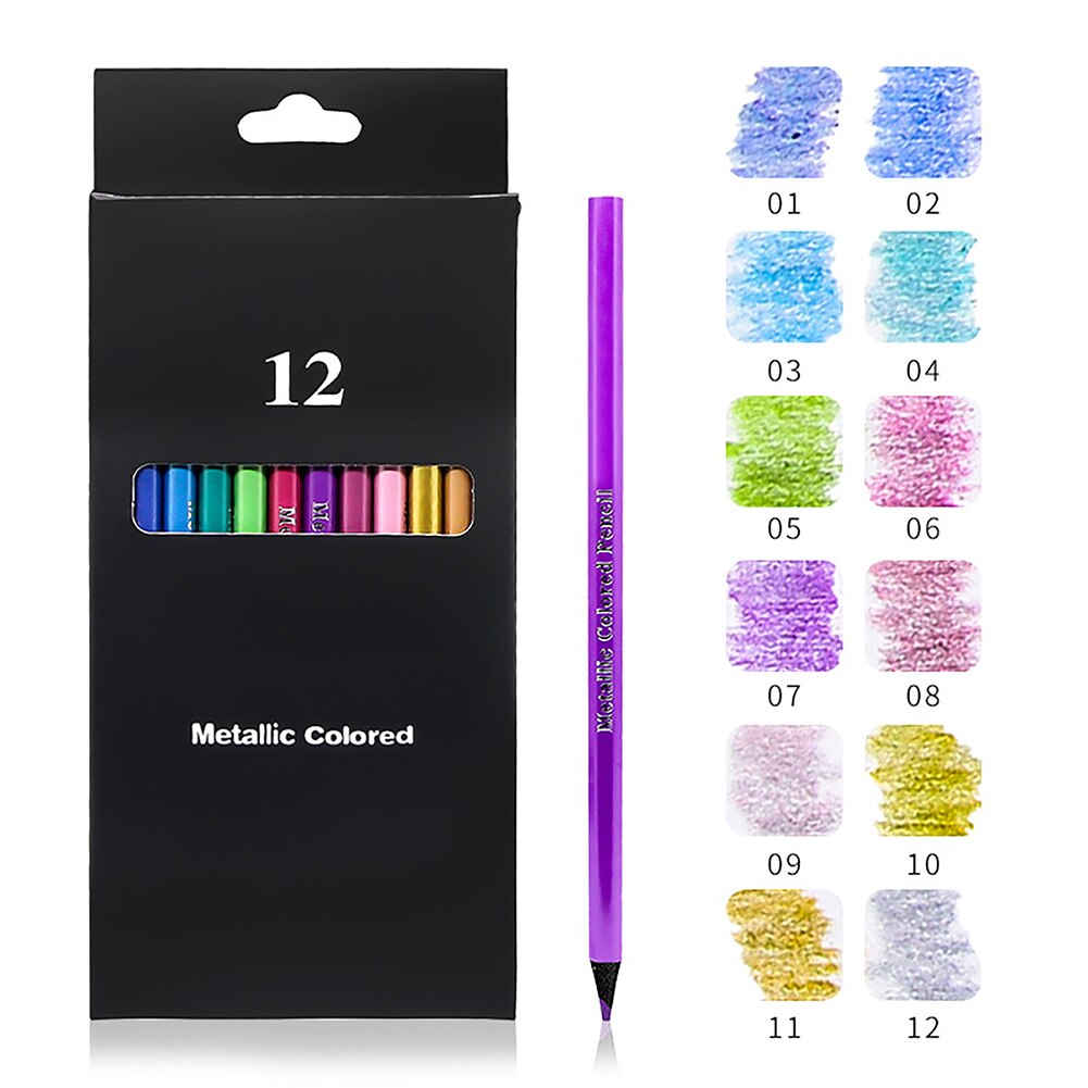 12pcs For Drawing Writing Adults Kids Painting Wooden Students Coloured Pencil Set Beginners Vibrant Sketching Artist