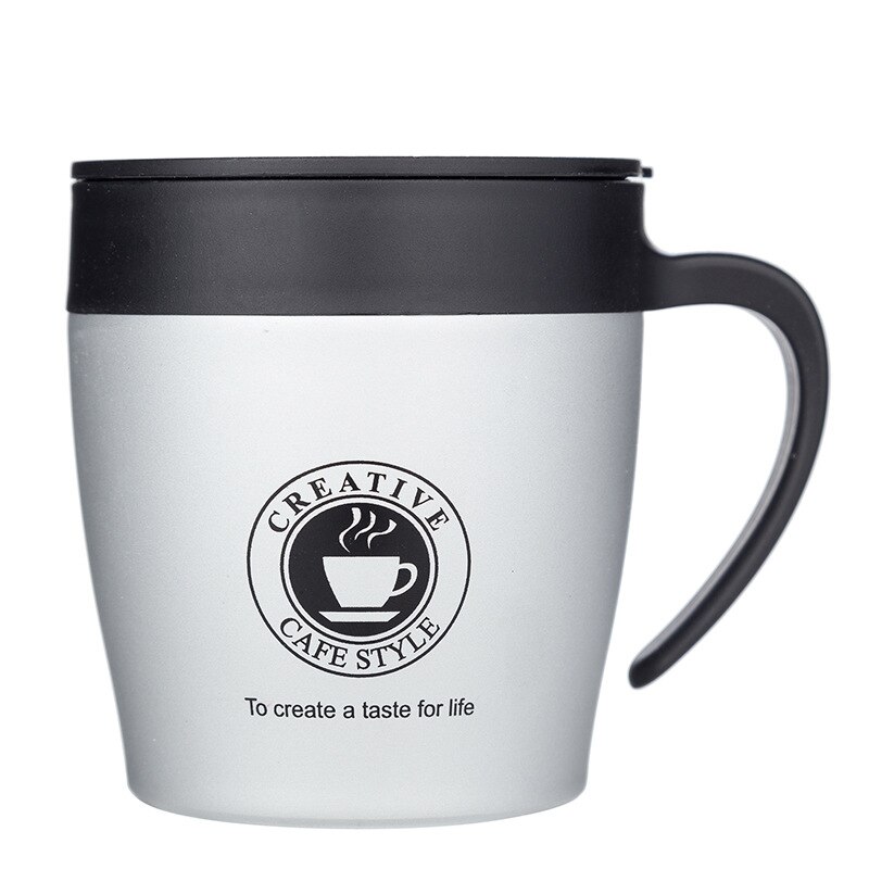 UPORS 330ml Travel Mug Eco Friendly Stainless Steel Tumbler Coffee Cup Tea Mug Vacuum Insulated Office Cup Travel Coffee Mug: Silver