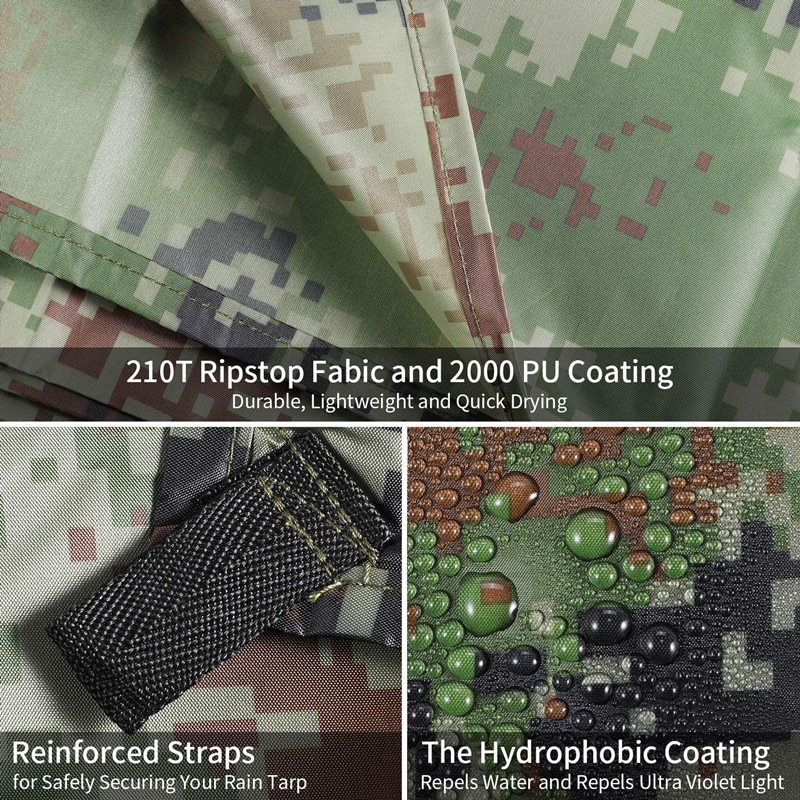 Hamak deszcz latać plandeka na namiot 10X10 FT duża wodoodporna płachta kempingowa schronisko ochrona UV tkanina chroniąca przed słońcem mata odporna na wilgoć