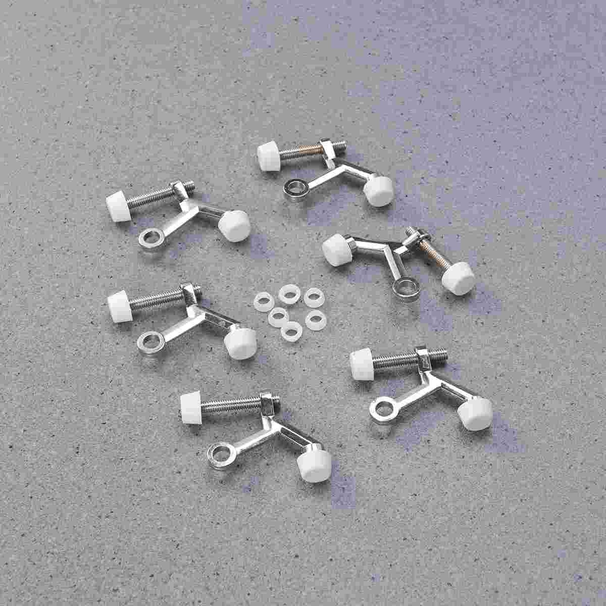 6 Pcs Rubber Hinge Pin Zinc Alloy Heavy Duty Door Stop Door Bumpers for Hinged Doors