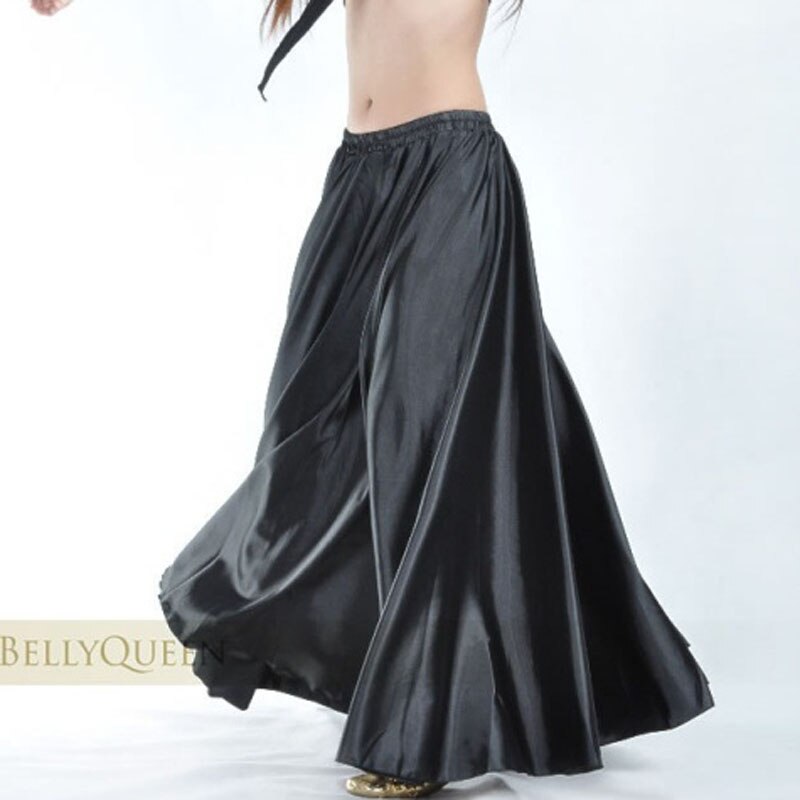 Jupe longue en Satin et Polyester de pour femmes, tenue de scène espagnole, Performance de danse, costume Flamenco, jupe de 360 à 720 degrés: Color6 / L