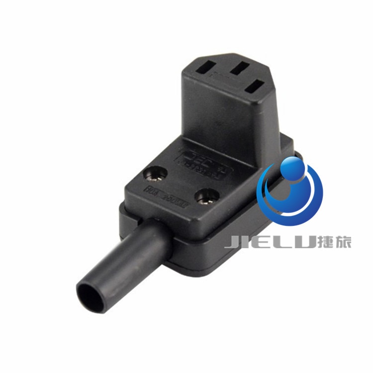 Prise de courant à Angle IEC-C13 vers le bas, adaptateur de connecteur femelle, 10A 250V, 1 pièce