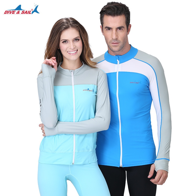 Rash Guard jacken paar badeanzüge männer frauen UPF50 badeanzug Anti Slip dive haut neoprenanzug rashguard jacke