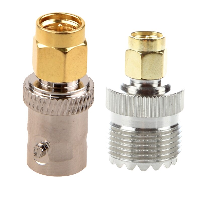 Gull tone sma hann til sølv tone bnc hunnkontakt adapter & uhf so -239 f til sma m hunn/han rett koaksial kobling ada