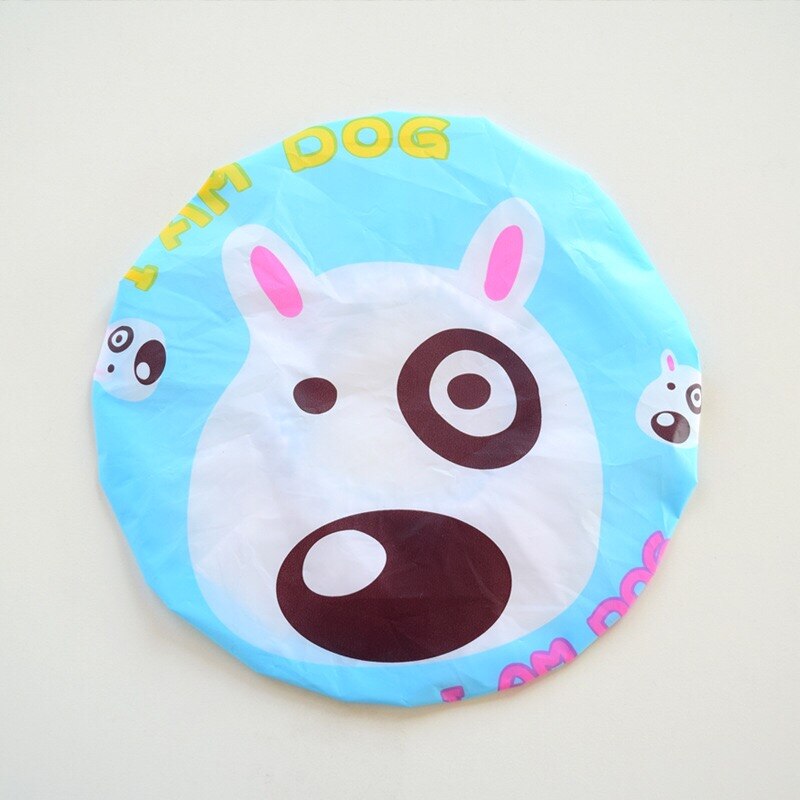 Cute cartoon shower bath cap women hat for baths and saunas lace elastic band cap spa cap women kids hair protective cap