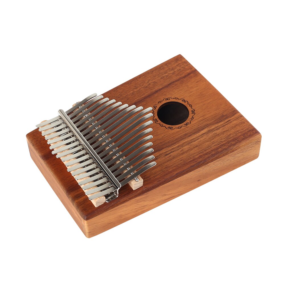 Kalimba-instrumento Musical de madera, 17 teclas, Pulgar, Piano, instrumentos musicales con martillo de afinación, pegatinas