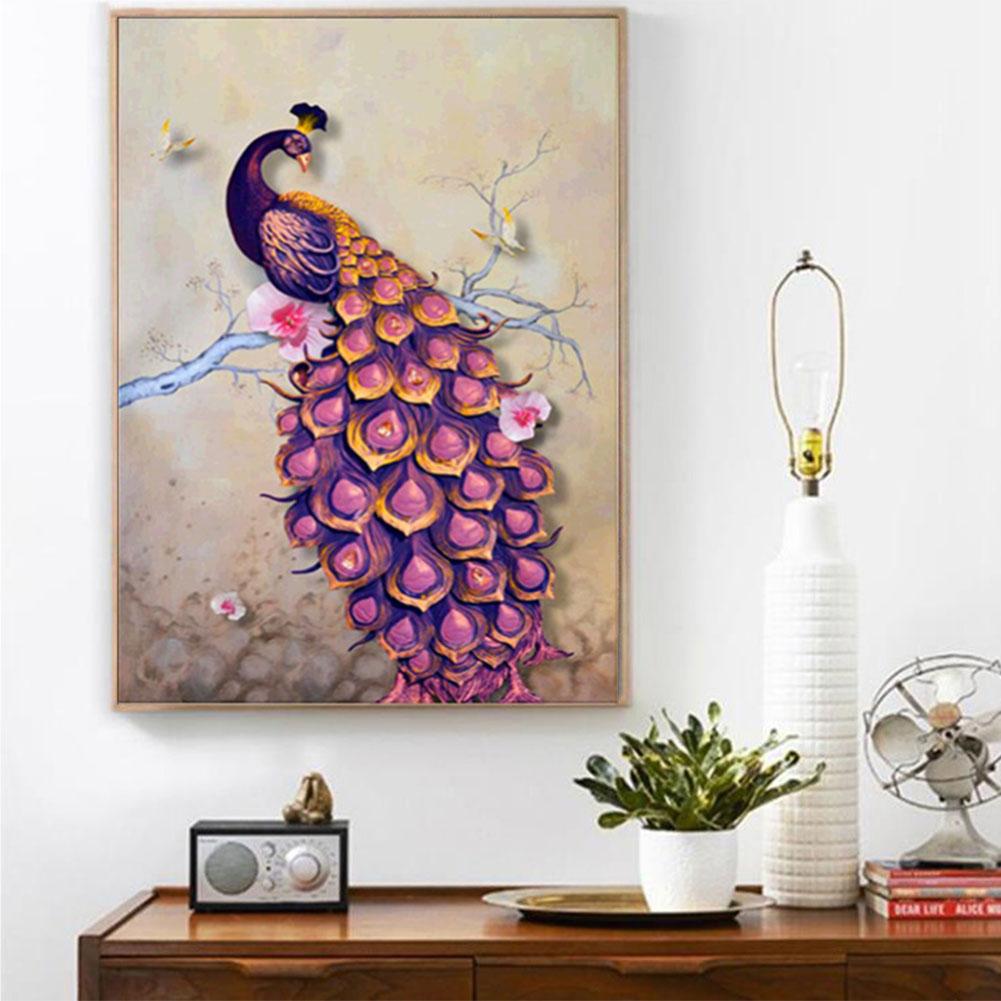 40x30cm Peacock 5D Diamond Painting Embroidery DIY Cross Stitch Craft Home Decor