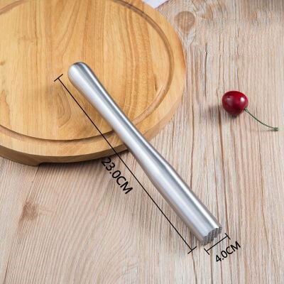 Rostfritt stål muddler ishammare cocktail mixer bartender verktyg juice bar citron mynta blad moser hem bar tillbehör: 1pc 23.0cm