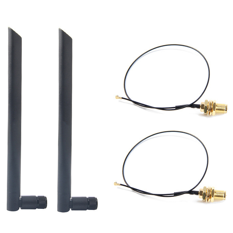 Antenne Wifi sans fil double bande 6dbi RP-SMA + MHF4, câble en queue de cochon, pour AX200 AC9260 NGFF M.2, Modules WIFI/WLAN: Default Title