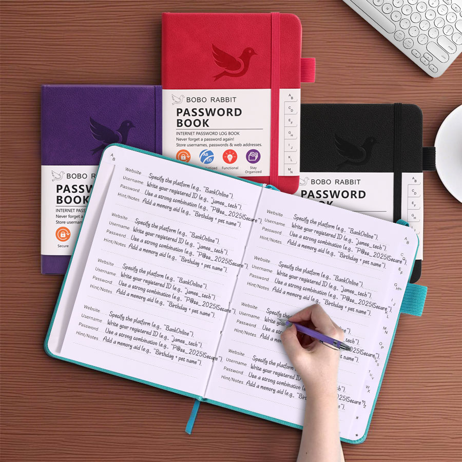 Password Book with Alphabetical tabs,Internet Address Organizer, Logbook Password Keeper for Website Logins, Book Keeper