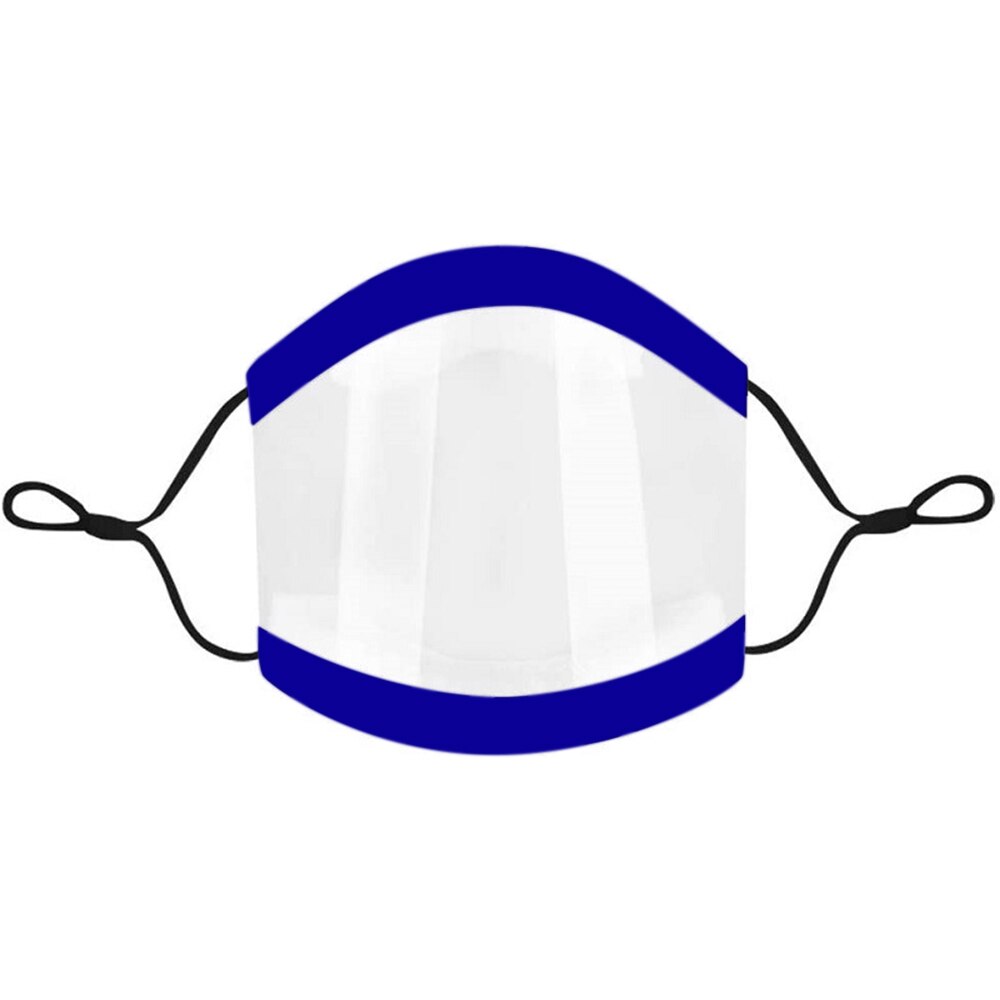 Transparent Gesicht Maske Mit Schwamm Rand Klar Fenster Sichtbar Ausdruck Gesicht Abdeckung Waschbar Maske Für Gehörlose Und Schwer Von hören: 1PC Blue