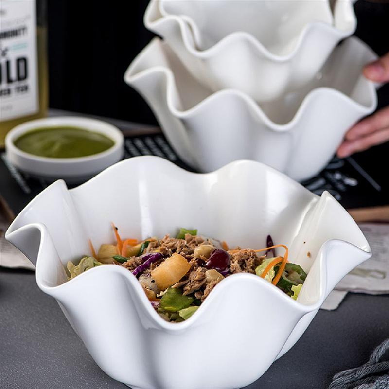 GIZILI Ceramic Bowl Household Fruit Salad Bowl Irregular Seasoning Sauce Dish Western Dishes Snack Plate Kitchen Decor Dishware