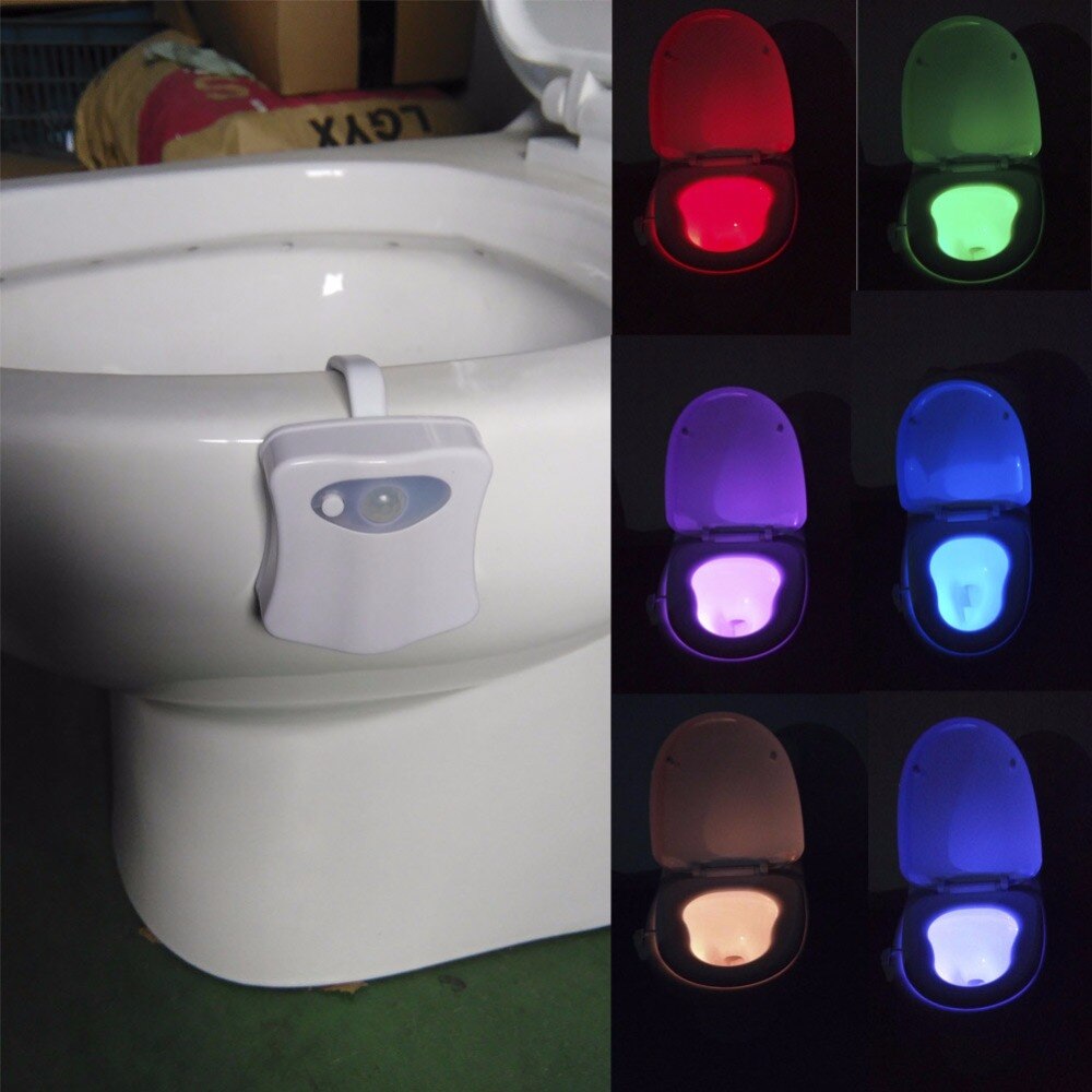 10PCS 8Color Motion Sensor LED Light Bowl Human Body Induction Toilet Light Night Glow Bowl Illumibowl Potty Backlight Seat Lamp