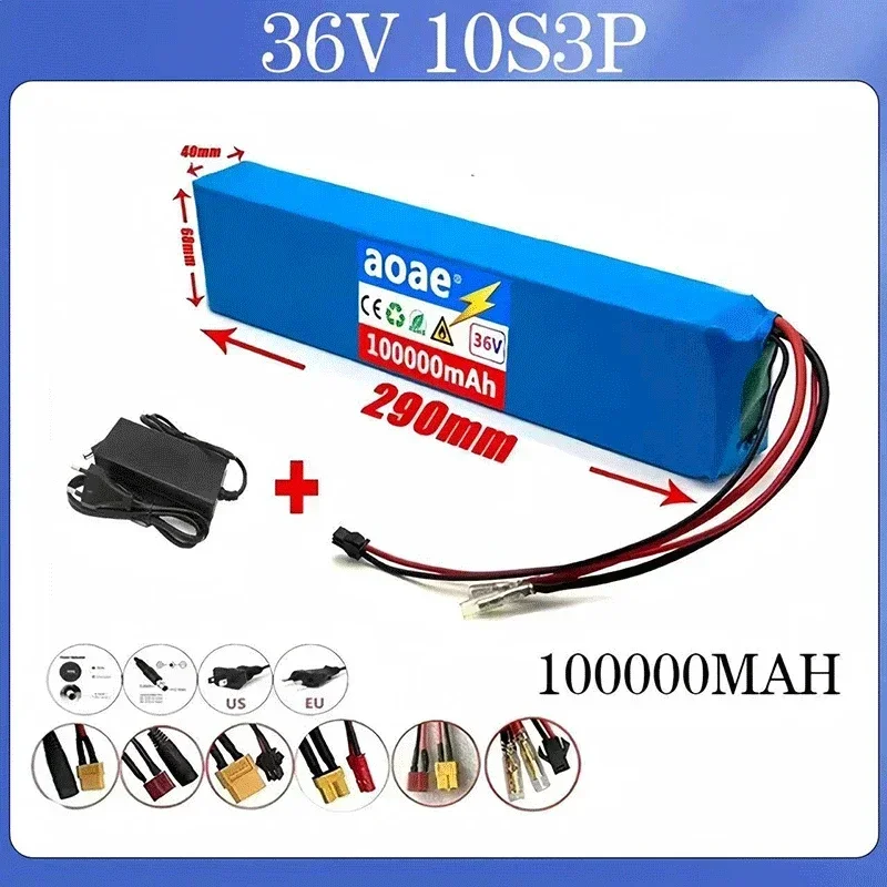 36 V 100 Ah 18650 wiederaufladbarer Lithium-Akku 10S3P 1000 W Leistung modifiziertes Fahrrad-Roller-Elektrofahrzeug mit BMS