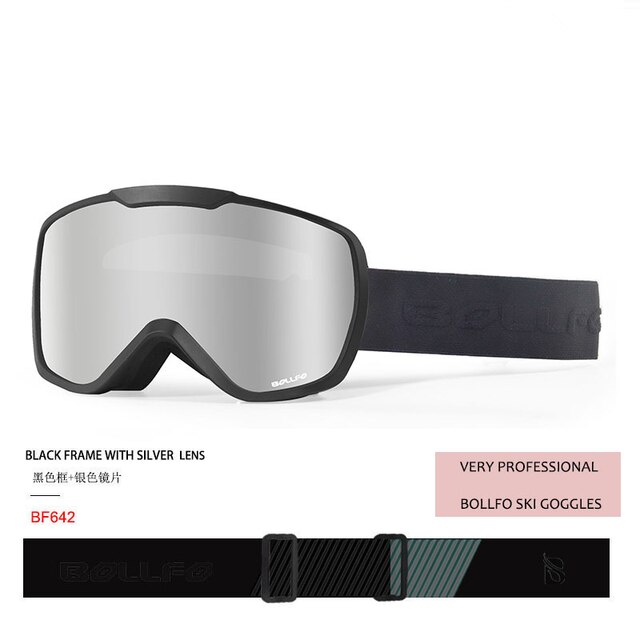 Double-Layer Skibril Grote Cilindrische Double-Layer Anti-Fog Ski Bril Voor Mannen En Vrouwen Ski apparatuur Kan Dragen Bijziendheid: GRAY