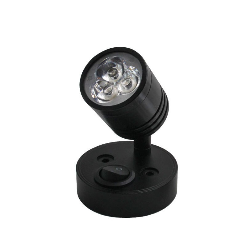 Spotlight Caravan Boot Camper Flexibele Wandlamp Plafondlamp 12V Led Spot Leeslamp Schakelaar Camper: black Warm White