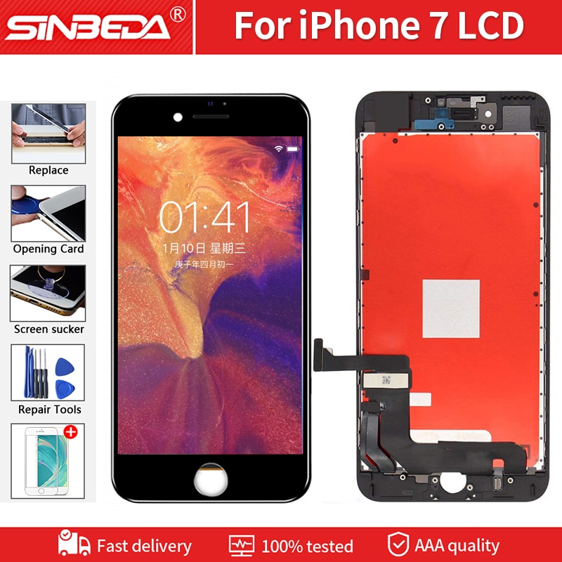 4.7 "haute luminosité LCD pour iPhone 7 A1660 A1779 A1778 écran LCD avec remplacement de numériseur d'écran tactile 3D 100% testé
