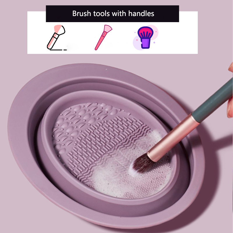 Faltbare Silikon Make-Up Pinsel Reinigung Schüssel Puderquaste Waschen Weiche Matte Lidschatten Pinsel Saubere Werkzeuge Wäscher Box