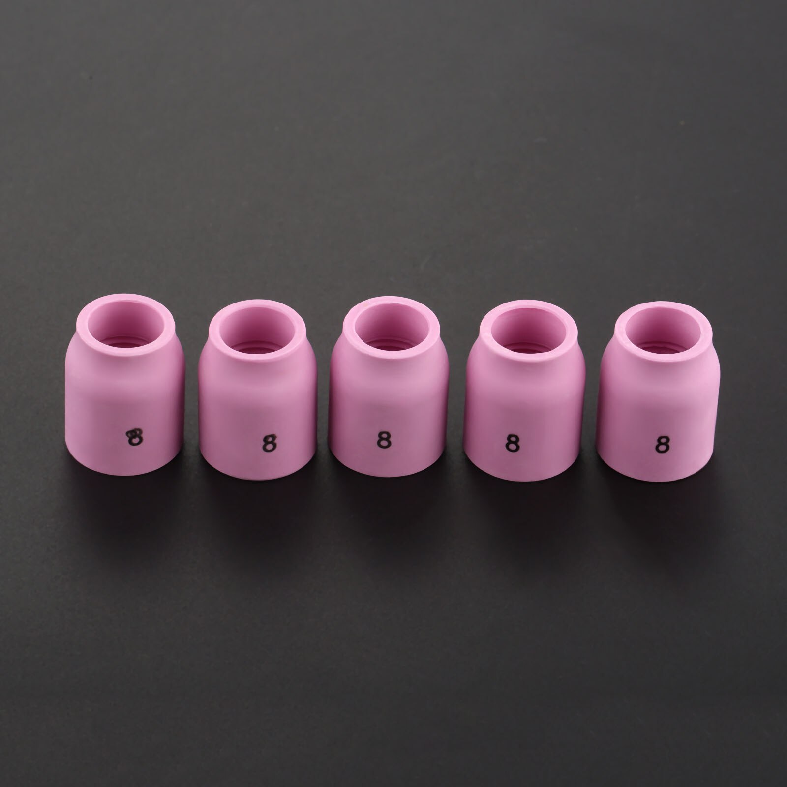 5X Pink Ceramic 53N61 8# Ceramic Cups Alumina Shield Cup TIG Welding Torch Nozzle Fits For WP-9 20 25