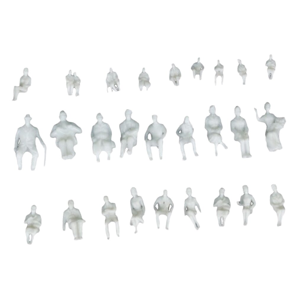 20 Pieces 1:25 Scale White Mini Sitting Postures People Figure