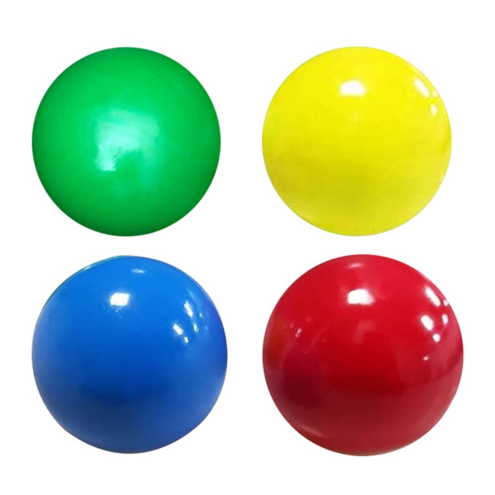 Fluorescent Sticky Wall Ball Sticky Target Ball Decompression Toy Kids 4.5cm Squeeze Relief Anti-stress Kids Funny #E1: Multicolor