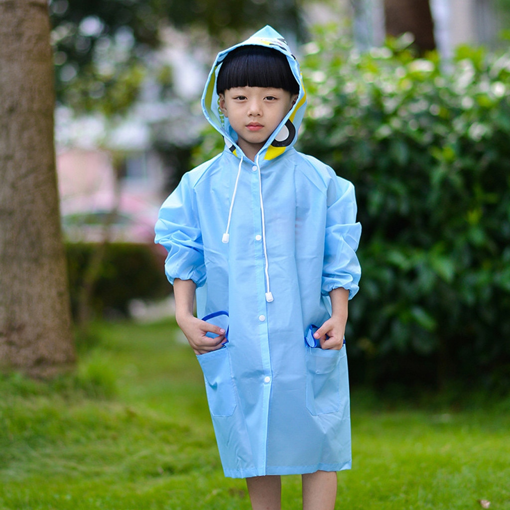 Casaco da criança jaqueta de chuva meninas meninos moda adorável dos desenhos animados capa de chuva à prova dwaterproof água com capuz longo capa de chuva