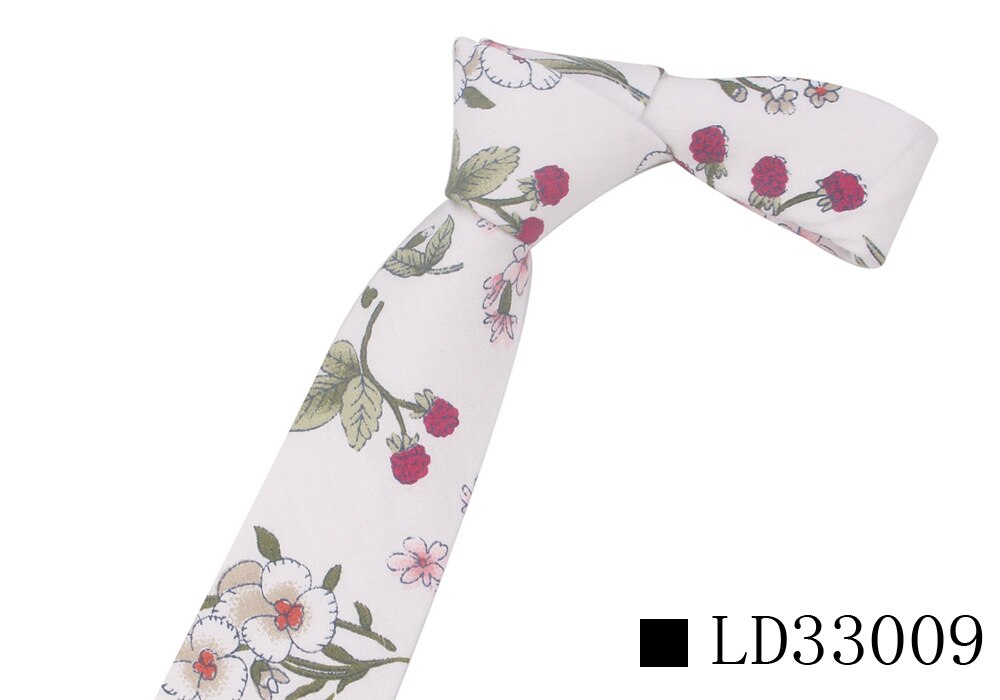 Bloemenprint Stropdas Voor Mannen Vrouwen Skinny Katoen Hals Voor Bruiloft Business Casual Mode Stropdassen Klassieke Pakken Slanke Hals ties: LD33009