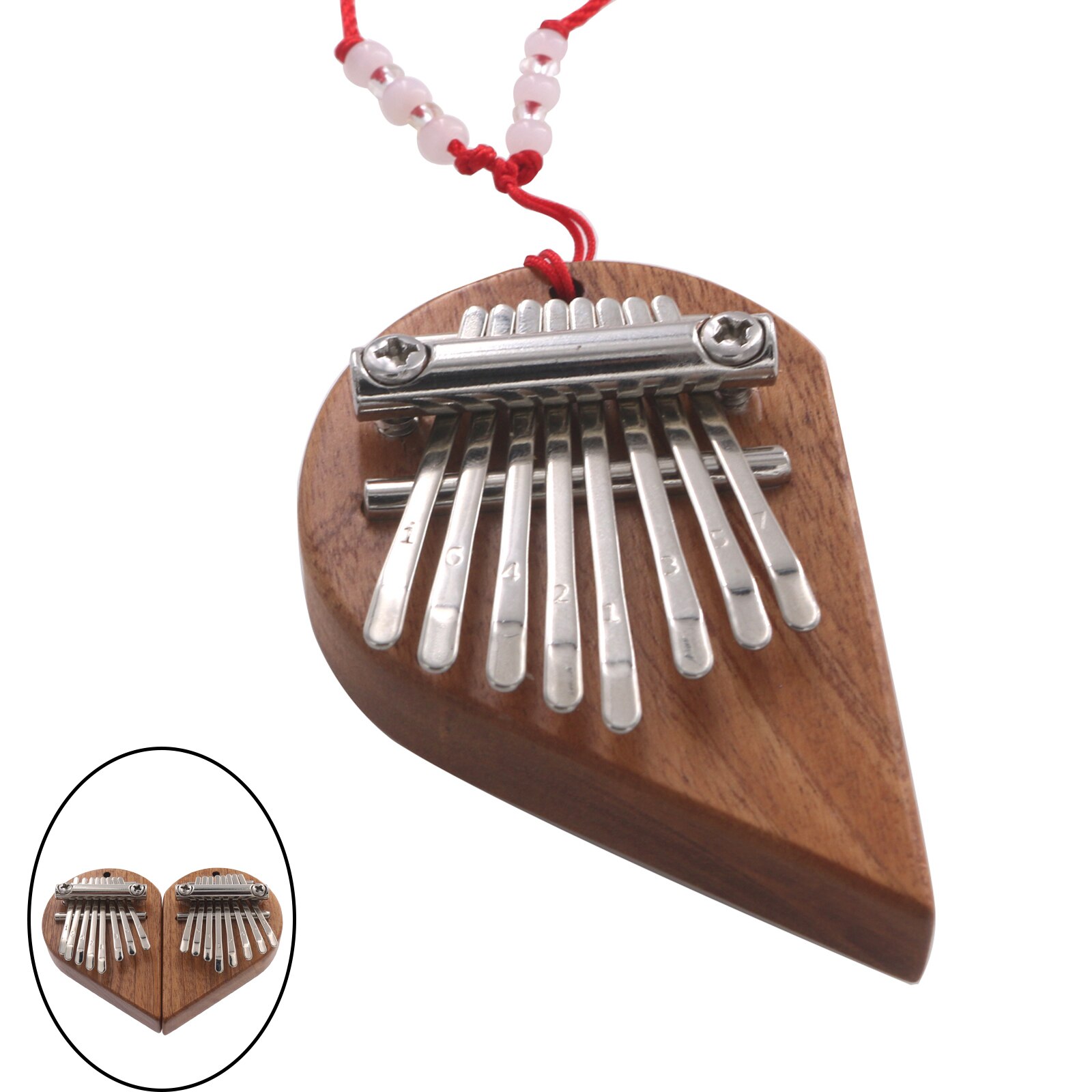 2pcs 8 Keys Kalimba Thumb Piano Mini Heart Shaped ... – Grandado