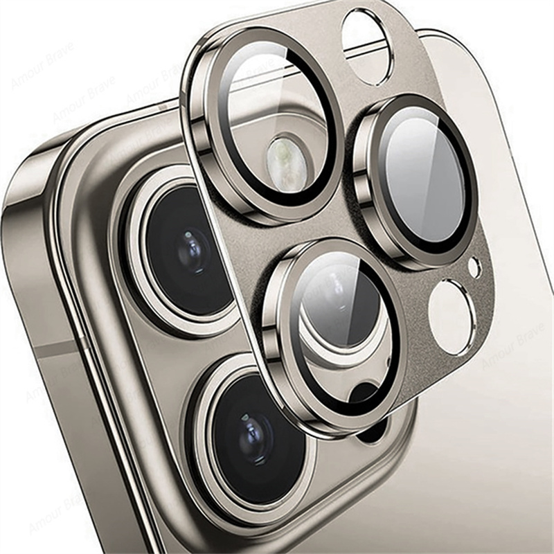 Protezione della fotocamera per iPhone 16 pro Max Protezione per lenti in vetro temperato per iPhone 11 12 13 14 15 16 pro Max più Vetro per lenti in metallo