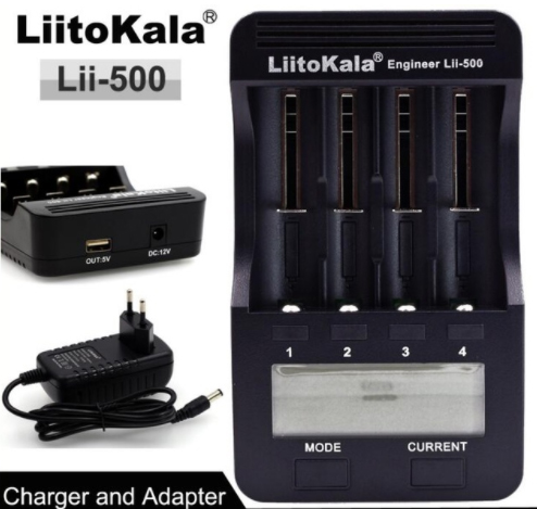 Liitokala Lii-500 18650 cargador de 18650 a 1,2 V 3,7 V 3,2 V 3,85 V AA/AAA 26650 de 16340 de 25500 NiMH cargador de batería de litio: lii-500 and adapter