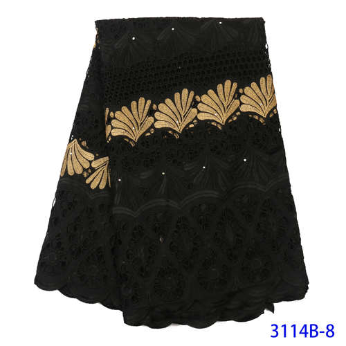 African Nigerian Dry Lace Fabric Pure Cotton Swiss Voile Lace in Switzerland for Sewing Dresses KS3114B: Picture 8