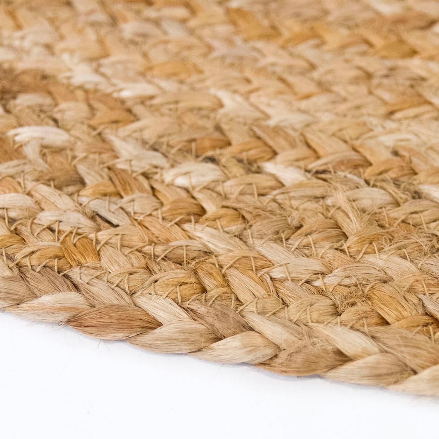 HAMID - Alfombra de Yute Alhambra Redonda 100% Fibra de Yute Natural, Suave, Tejida a Mano,Salón, Dormitorio, medida 100x100 cm