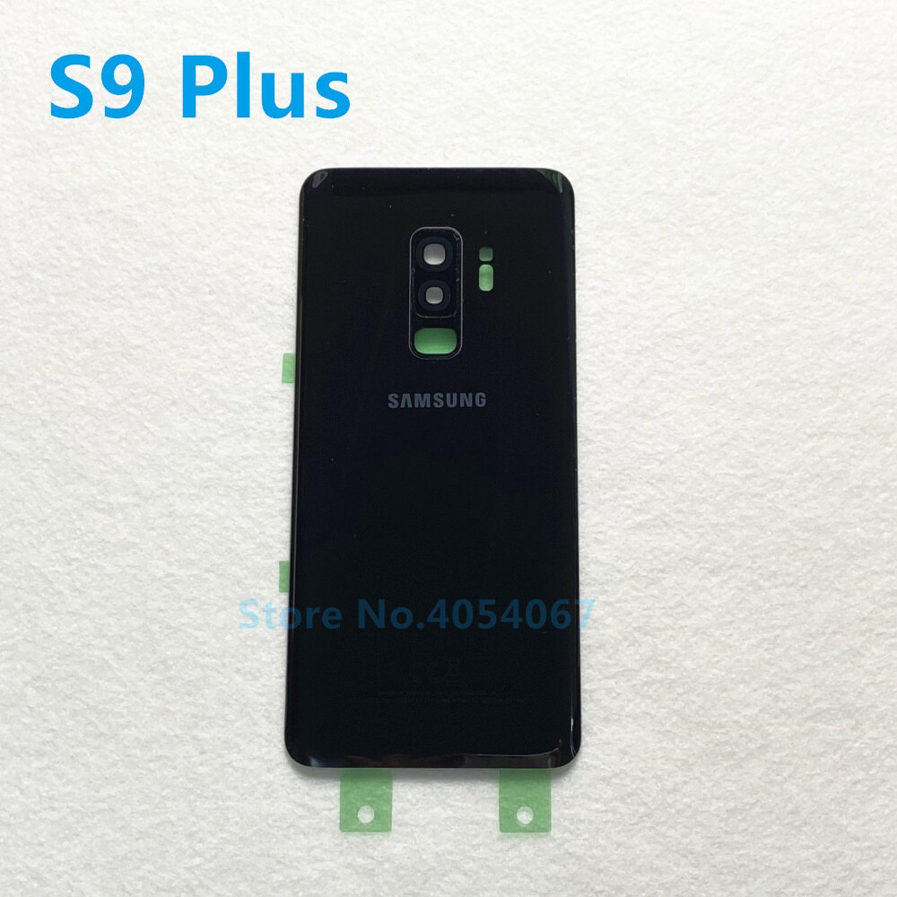 For Samsung Galaxy S9 Plus G965 S9 G960 Battery Back Cover Door Housing Replacement Repair Parts + ear Camera Glass Lens Frame: S9 Plus black