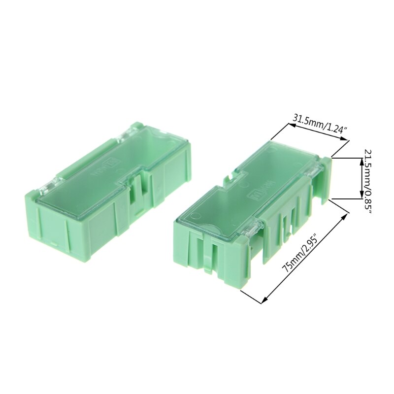 Mini SMD SMT Electronic Box IC Electronic Components Storage Case 75x31.5x21.5mm 964E