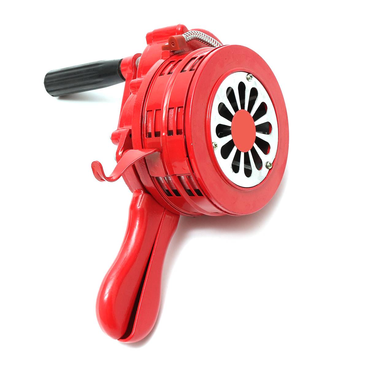 4.5 Inch Portable Hand Crank Siren Red Aluminium Alloy Manual Operated Security Alarm Air Raid Emergency Safety