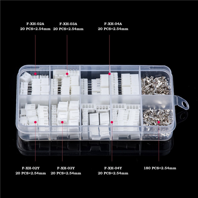 180/270pcs Dupont Connector Pin Jumper Header Socket Housing Bare Electronics Crimp Pin Terminator Kit JXT-XH-2.54mm/PH-2.0mm