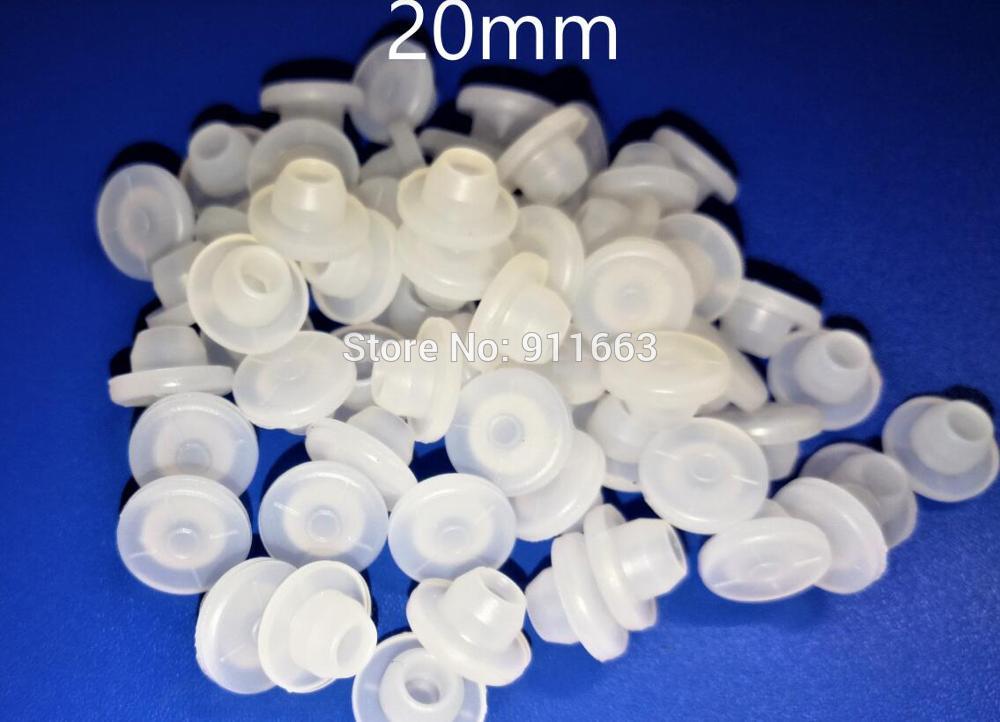 20mm,50 stk. mange farver og mønstre butylgummiprop og silikongummi til hætteglas, gummipakning, gummihætte,: Hvidt silikonkors